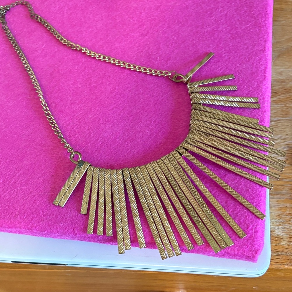 Gold Statement Necklace - image 4